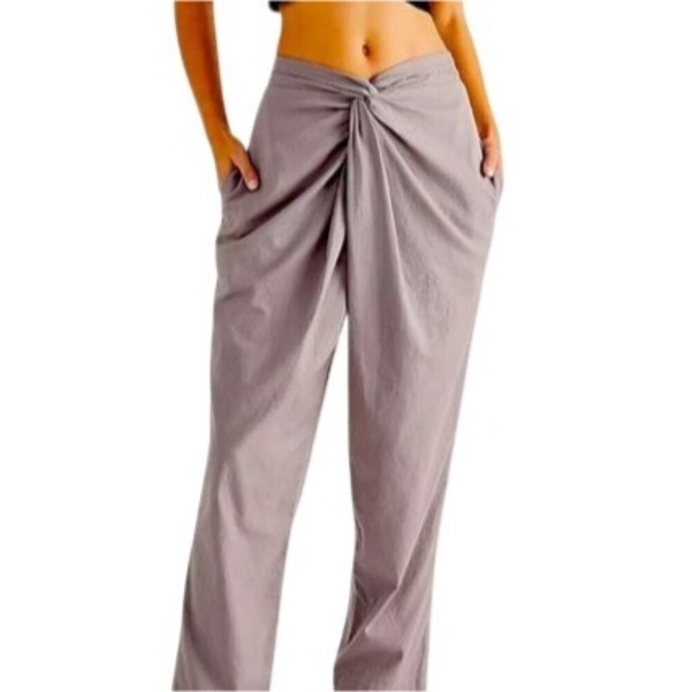 Free People Gray Twist Front Pants
